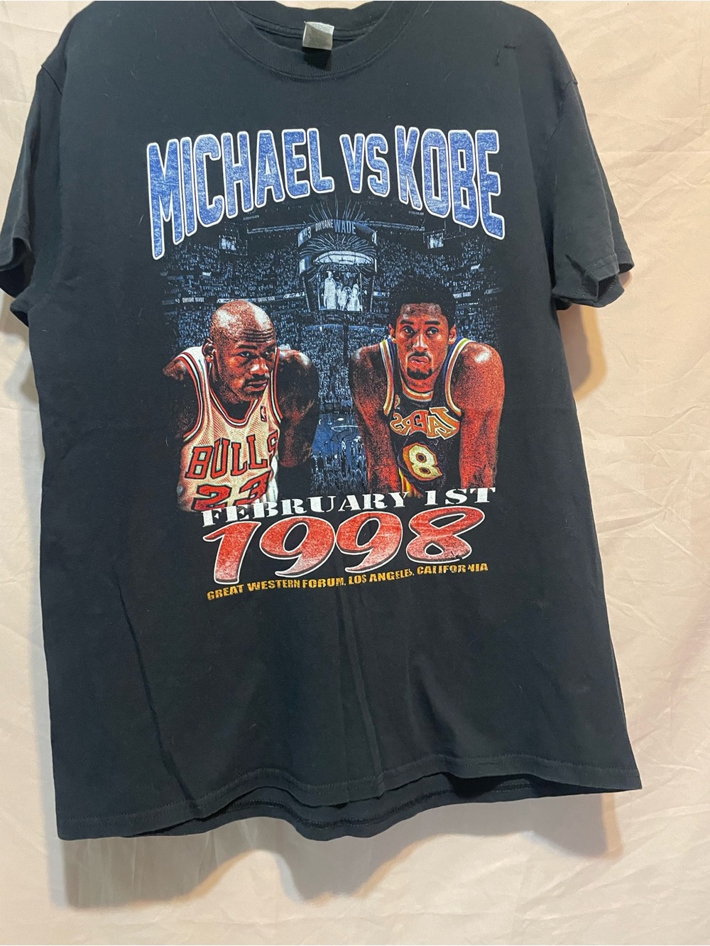 Micheal vs Kobe T shirt. Gildan size LG